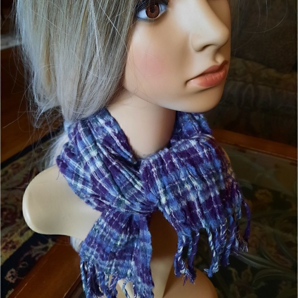 2/$20 J CREW Scarf Plaid Crinkled Fuzzy